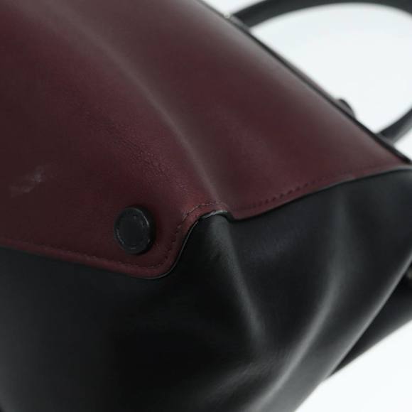 PRADA Hand Bag Leather Wine Red Silver Auth bs17882 - Picture 16 of 16